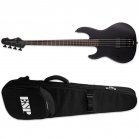 ESP LTD AP-4 Black Metal LH Black Satin Left-Handed Bass + Bag