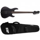 ESP LTD AP-4 Black Metal Black Satin BLKS Electric Bass + Bag