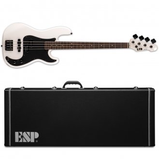 ESP LTD Surveyor \'87 Pearl White Electric Bass Guitar + Case