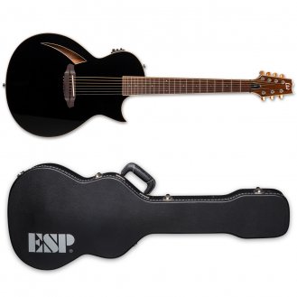 ESP LTD TL-7 Black Thinline 7-String Acoustic-Electric + Case