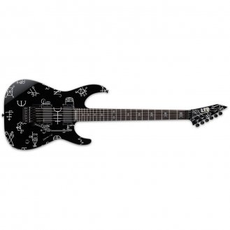 ESP LTD KH Demonology Black w/ Graphic Guitar + Tombstone Case