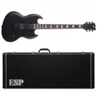 ESP LTD Viper-400 Baritone Black Satin Electric Guitar + Case