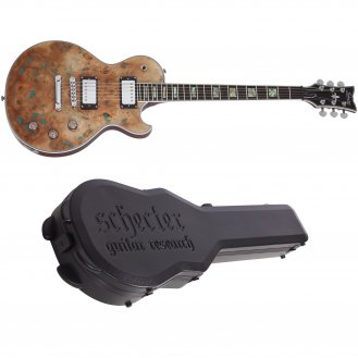 Schecter Solo II Custom Burl Gloss Natural Electric Guitar +Case