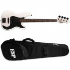 ESP LTD Surveyor '87 Pearl White Electric Bass Guitar + ESP Bag