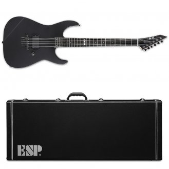 ESP E-II M-I Thru NT Black Satin Electric Guitar + Case B-Stock