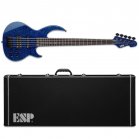 ESP LTD BB-1005 QM Bunny Brunel Black Aqua 5-String Bass + Case