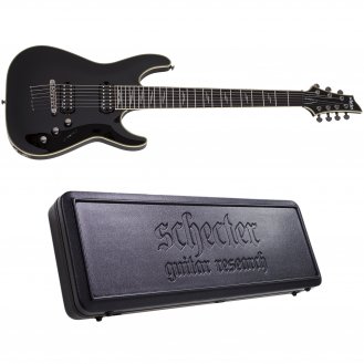 Schecter C-7 Blackjack Gloss Black 7-String Guitar + Case