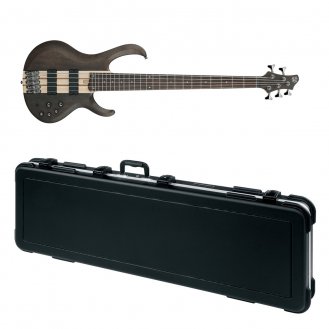 Ibanez BTB605 Transparent Gray Flat 5-String Bass + Case New