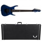 DEAN Rusty Cooley 7 String Flame Top Trans Blue TBL w/ Hard Case