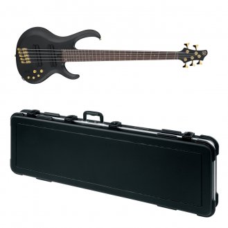 Ibanez BTB605LM Black Flat 5-String Bass Guitar + Case New