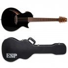 ESP LTD TL-7 Black Thinline 7-String Acoustic-Electric + Case