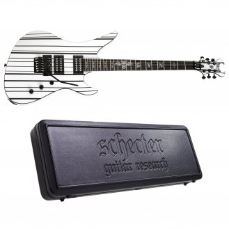 Schecter Synyster Standard Gloss White w/Black Pinstripes + Case