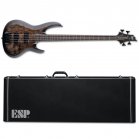 ESP LTD B-4 Ebony Bass Charcoal Burst Satin + ESP Case NEW