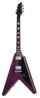 Schecter V-1 Custom Trans Purple TPB Electric Guitar - NEW