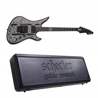 Schecter Avenger FR Przym Palladium Guitar Gloss Black +Case NEW