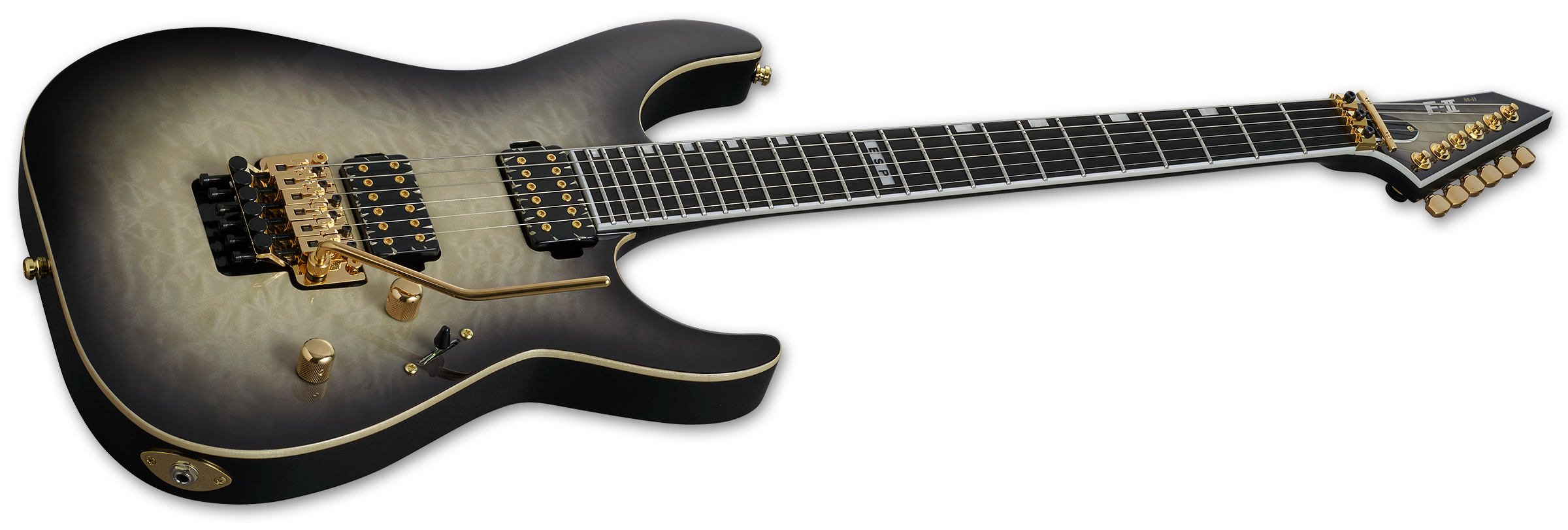 ESP E-II M-II QM Guitar Black Natural Burst + Hard Case - NEW